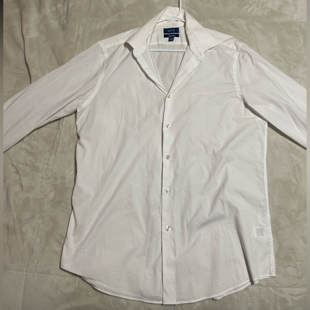 Apt. 9 Cream Slim Fit Shirt